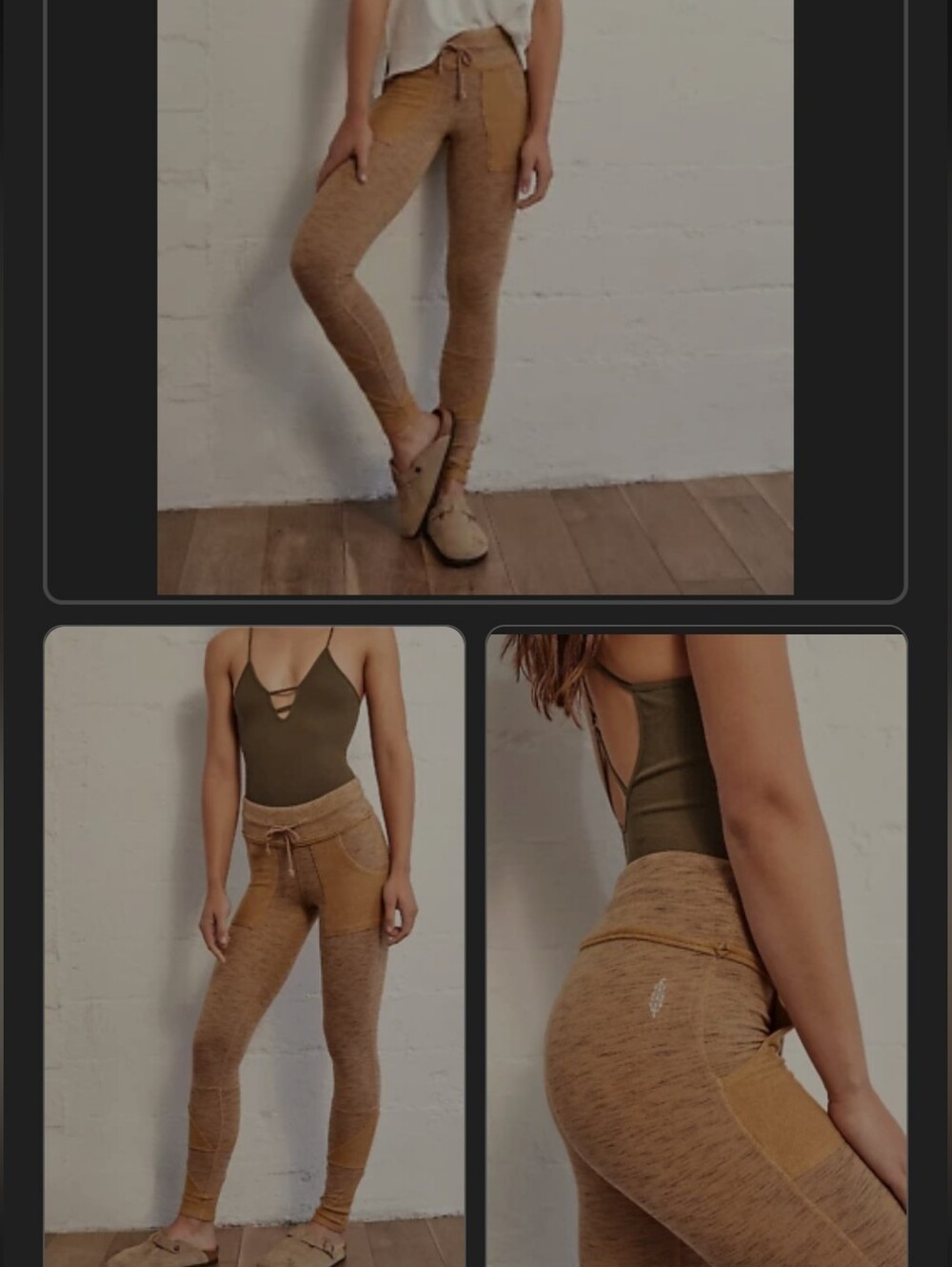 FP Movement by Free People Camel High-Rise Drawstring Leggings Size XS